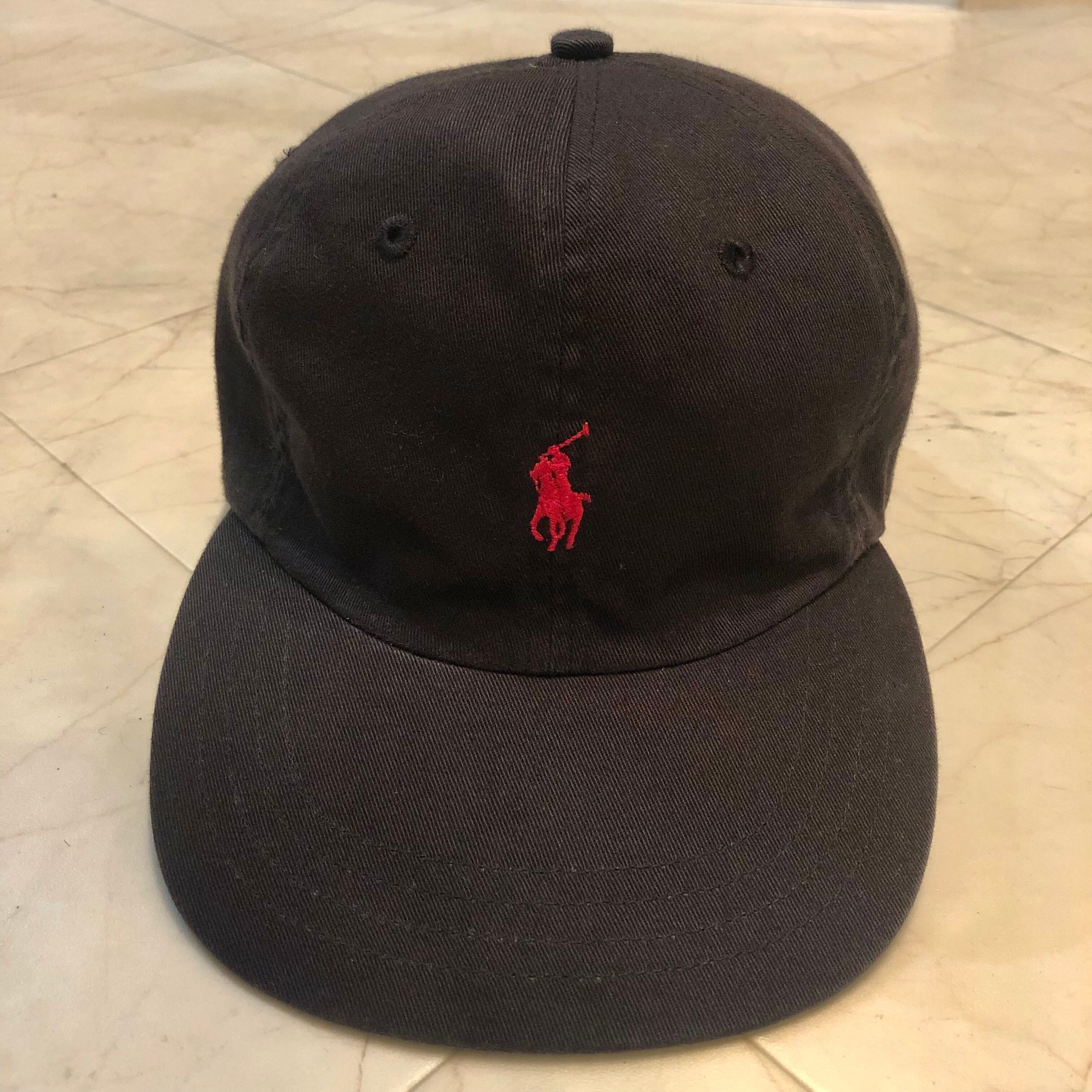 s POLO RALPH LAUREN/Pony Logo Cap/台湾製/Free/ブラック/ポニー