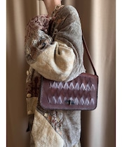 braided design vintage leather bag-5005-9