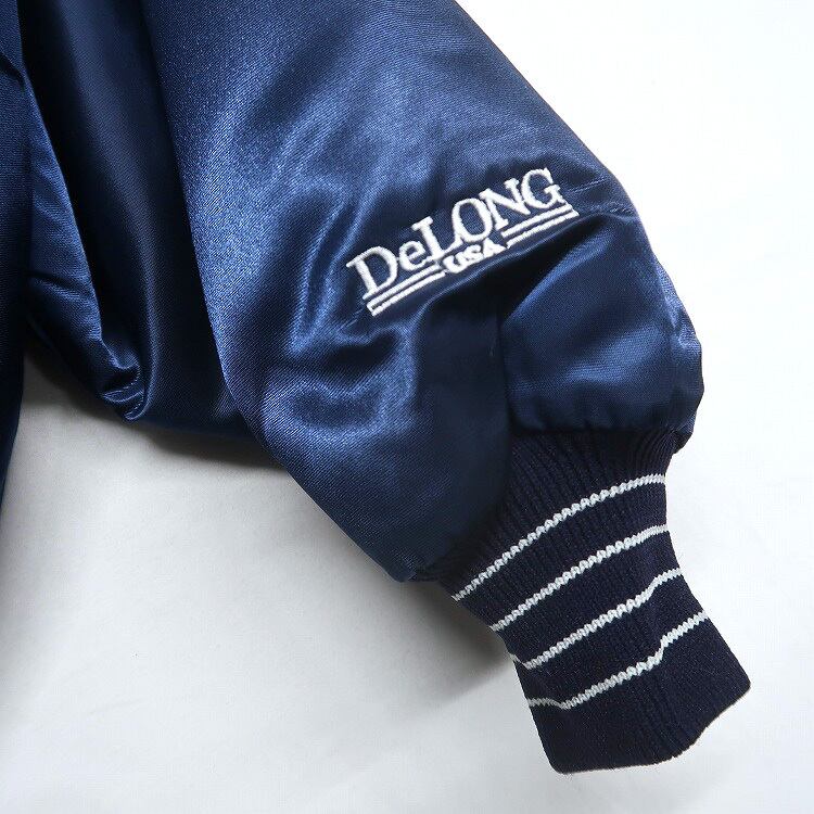か*い様 DeLONG スタジャン USA製 Lサイズ キルティング裏地 ヴィン 古着 DeLONG 中綿キルティング ナイロンスタジャン ナイロンジャケット