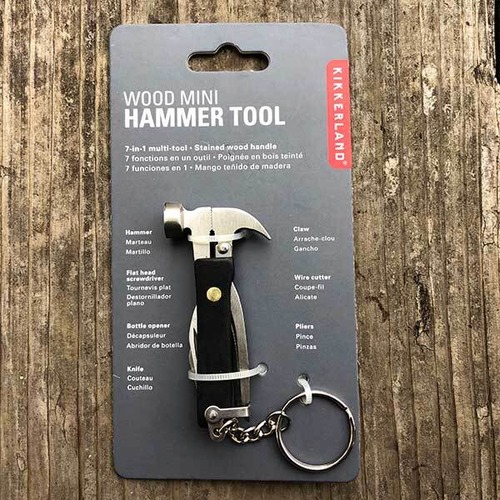 Mini Wood Hammer Multi-tool BLACK ミニウッドハンマーマルチツール ブラック キーホルダー 工具 KIKKERLAND キッカーランド