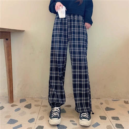 ✞ パンツ スリムスタンダードチェック柄カジュアルギャザー レトロ ✞ゴスロリ SM ミリ 甘ロリ クラロリ 和ロリ エレガント 黒ロリ 姫ロリ 華ロリ BB-BB2780167203