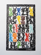 J.BORGES ジョタ・ボルジェス 木版画 L 【OS CAPETAS】