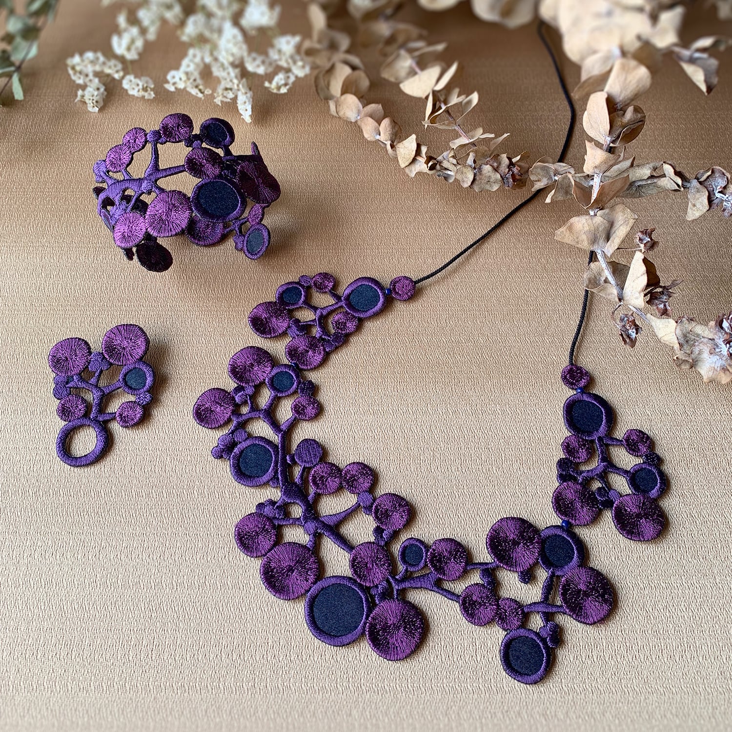 刺繍ネックレス  ga.la（n-067）6色