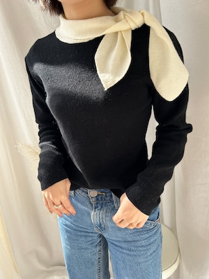 【即納】BOW TIE BI COLOR KNIT