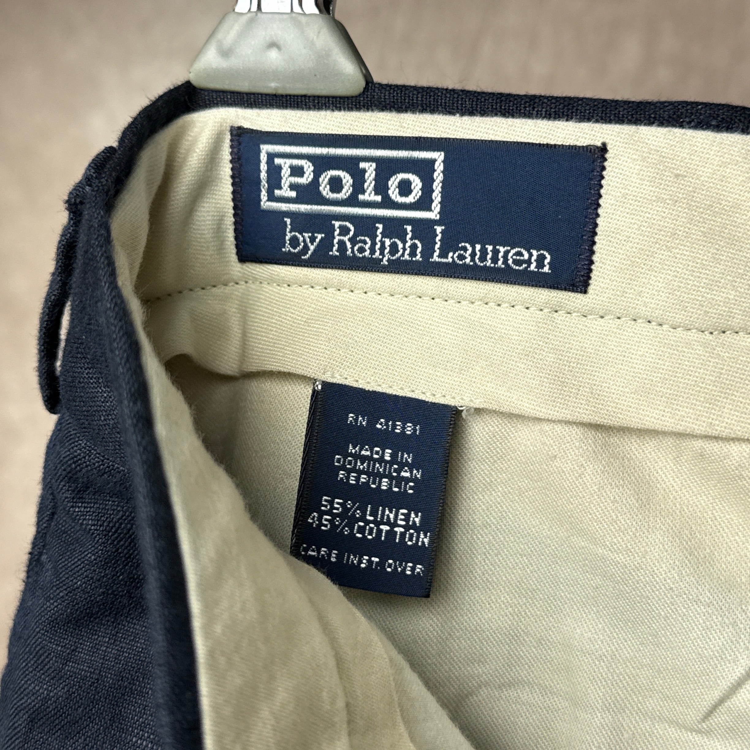 90's~00's Polo by Ralph Lauren Linen×Cotton Slacks IN TUCK DARK