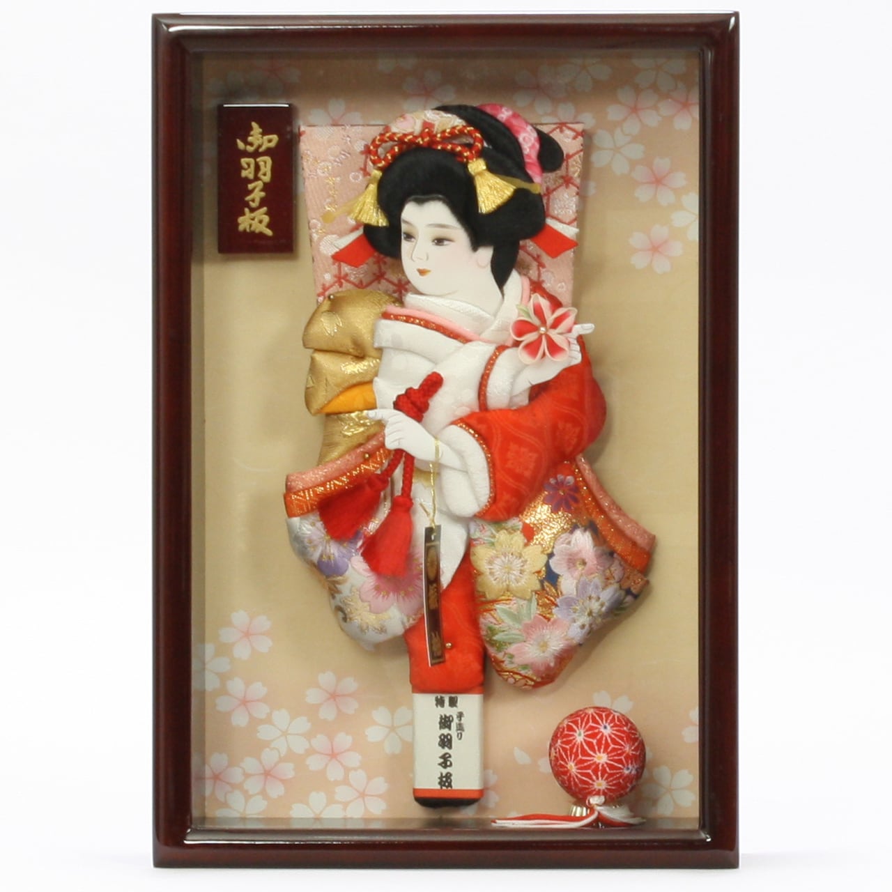 羽子板飾り《商品コード》10100-0120 8号 刺繍金彩 NO.6（塗）｜初正月