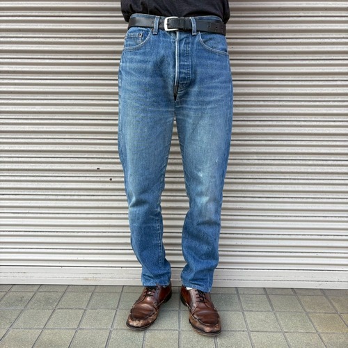 90s フランス製 Levi's 501 デニムパンツ W32 L38 W78cm リーバイス ヴィンテージ ユーロ ダメージ ジーンズ 275刻印 インディゴ 80s