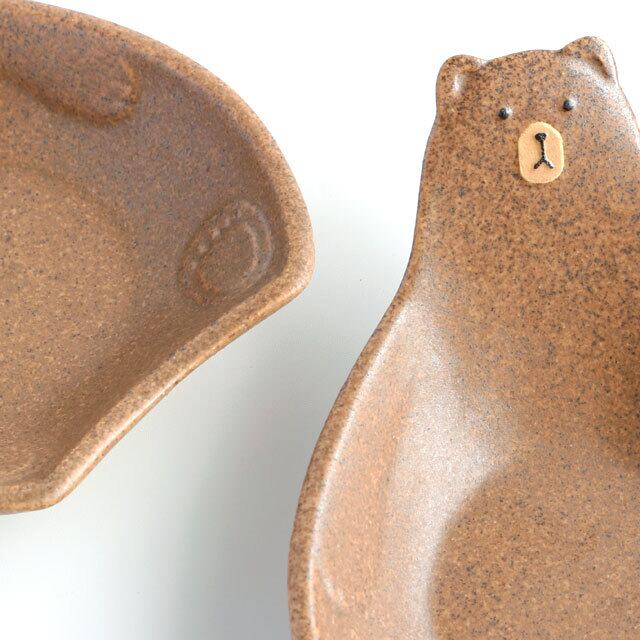 茶色いこぐまのおしゃもじ皿 陶器 よしざわ窯 | うつわと暮らし｜M's