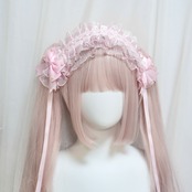 ♡【はじめてセット】ピンクパール ヘッドドレス&お袖留め3点セット ♡