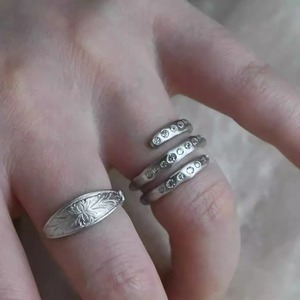 リボンモチーフ付き 3連リングセット リング  B0028