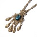 70s Vintage gold tone gothic design blue cloisonne ware necklace