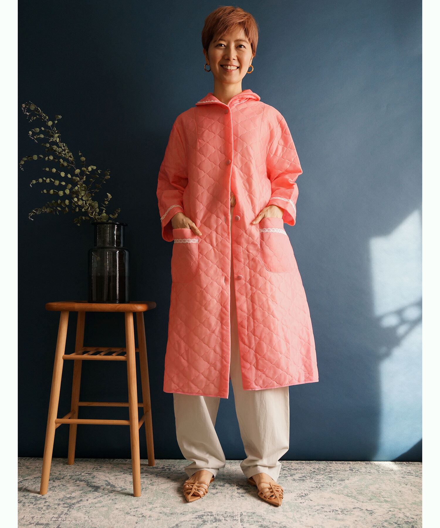 【送料無料】80's pink house coat