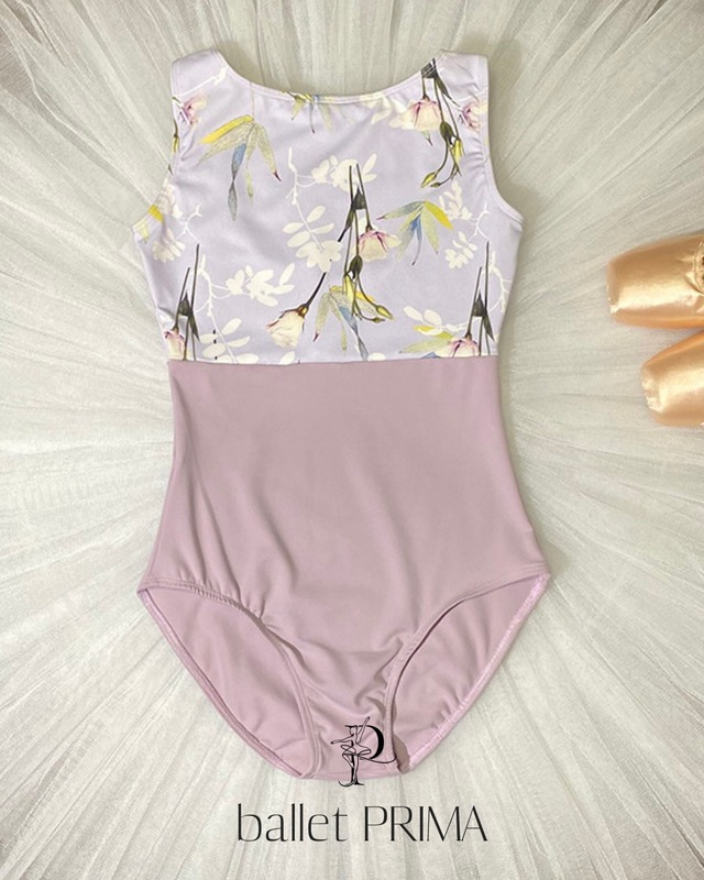 Floral Switching Sleeveless Leotard 3color P0236