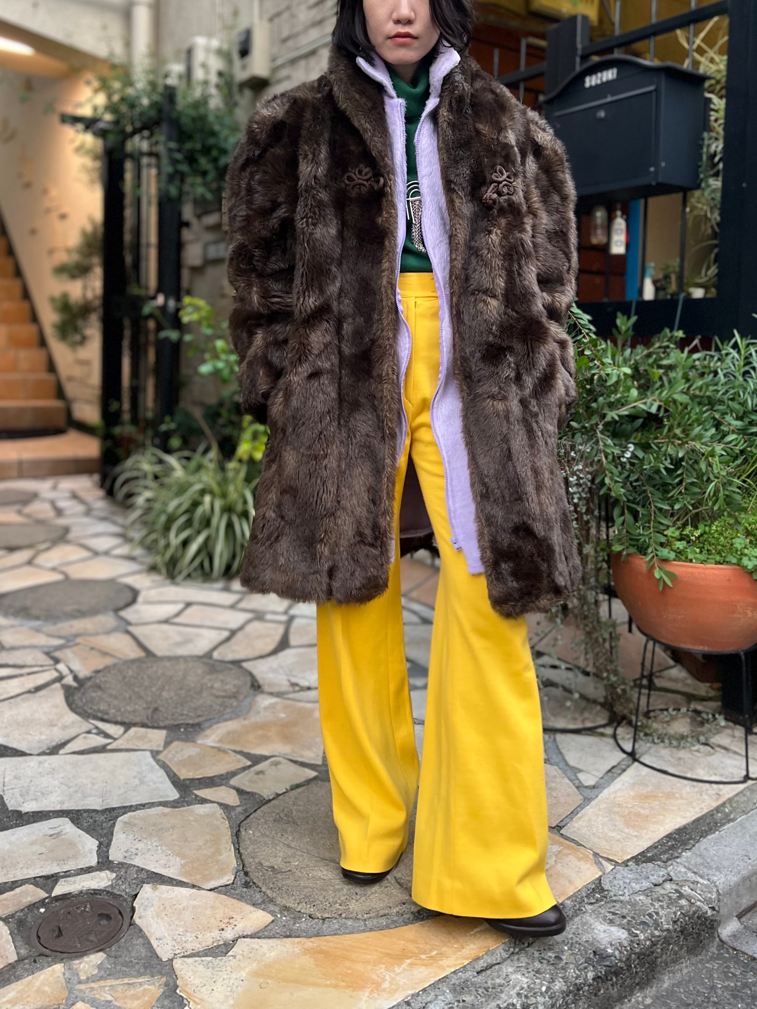 70s Vintage Fake Fur Coat フェイクファーコート-