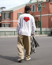 【#Re:room】CACTUS HEART EMBROIDERY LONG SLEEVE［REC862］