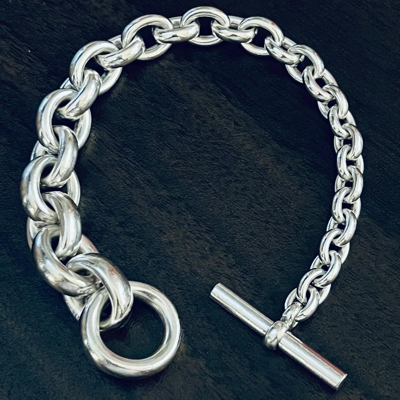 クレッシェンドモデル　ブレスレット　シルバー950 シルバー950 ブレスレット クレッシェンド式 トグル - メルカリ