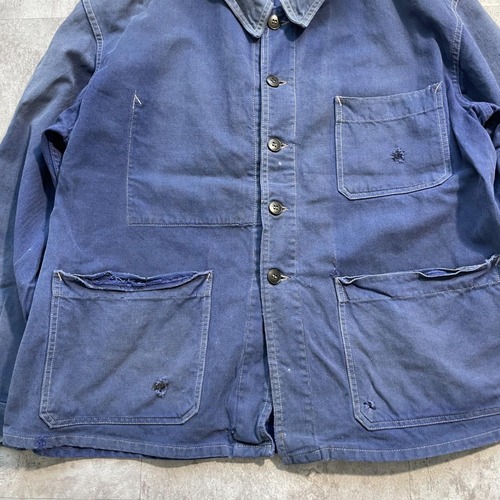 50-60s SAVO 刺繍タグ モールスキン フレンチワークジャケット 詳細写真6