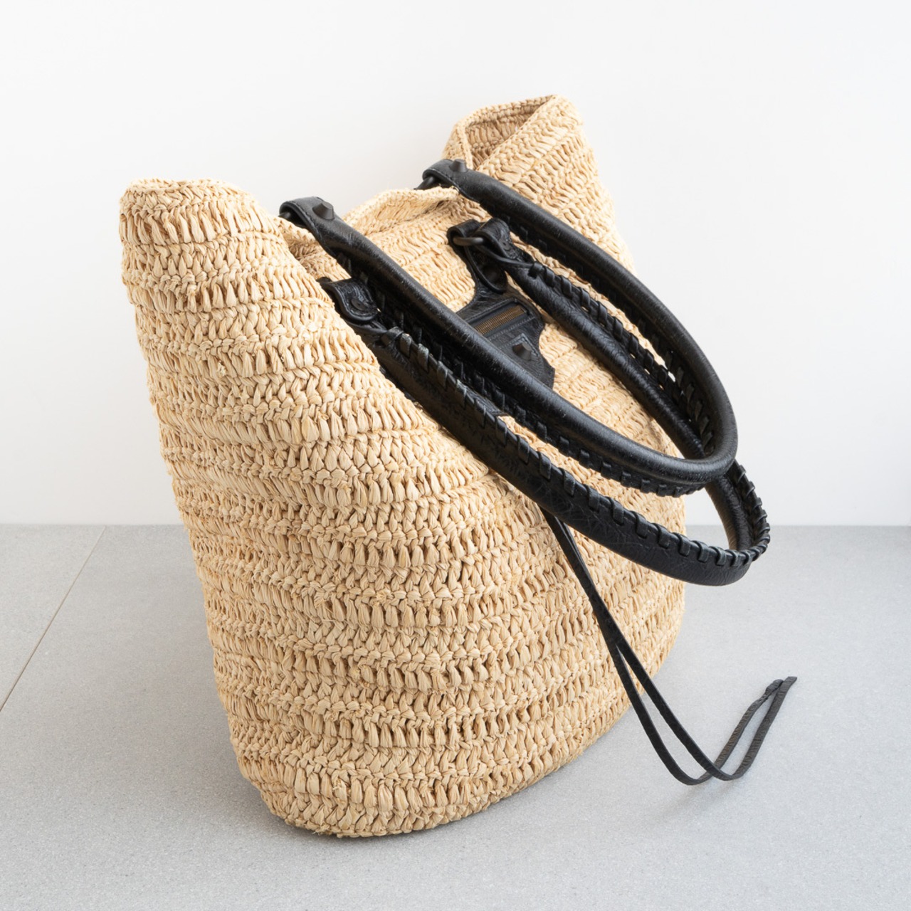 BALENCIAGA Le City ミディアム バスケットバッグ ラフィア