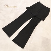 社交ダンス 衣装 Chacott チャコット ボトムス パンツ ズボン レッスンウェア ブラック系 黒 真っ黒 スラックス スカート付き 無地 シンプル かわいい おしゃれ 上品 大人っぽい 軽やか レディース ダンス 練習 レッスン 練習着 ダンス衣装 社交ダンス衣装