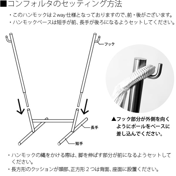 （yamakeeita）KOMFORTA 自立式ハンモックパーツ① コンフォルタ 自立式 ハンモック レザー ステンレス黒塗装［リアル