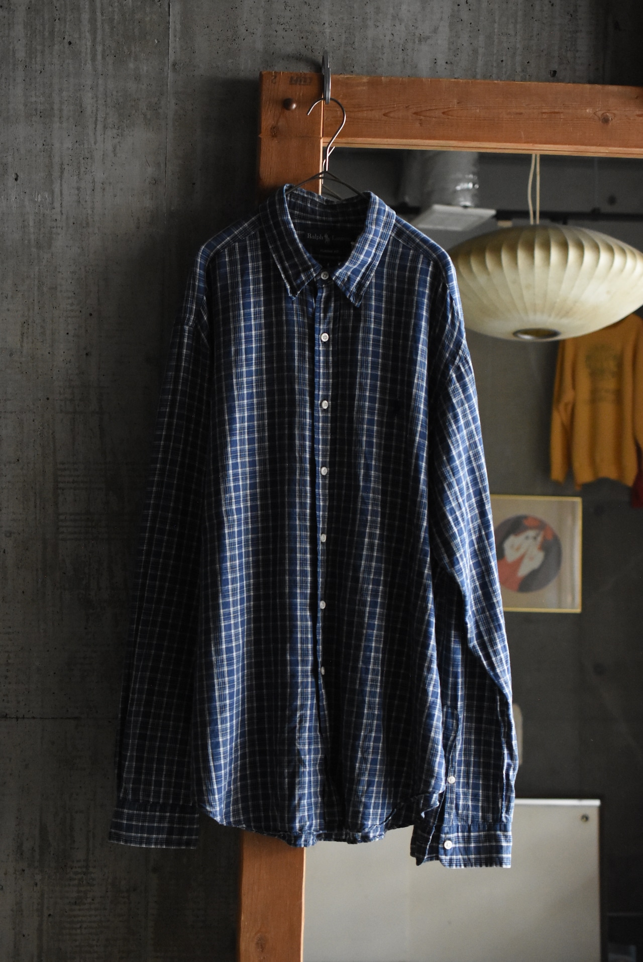 OK/00-90's "Ralph Lauren" cotton × linen B.D shirt