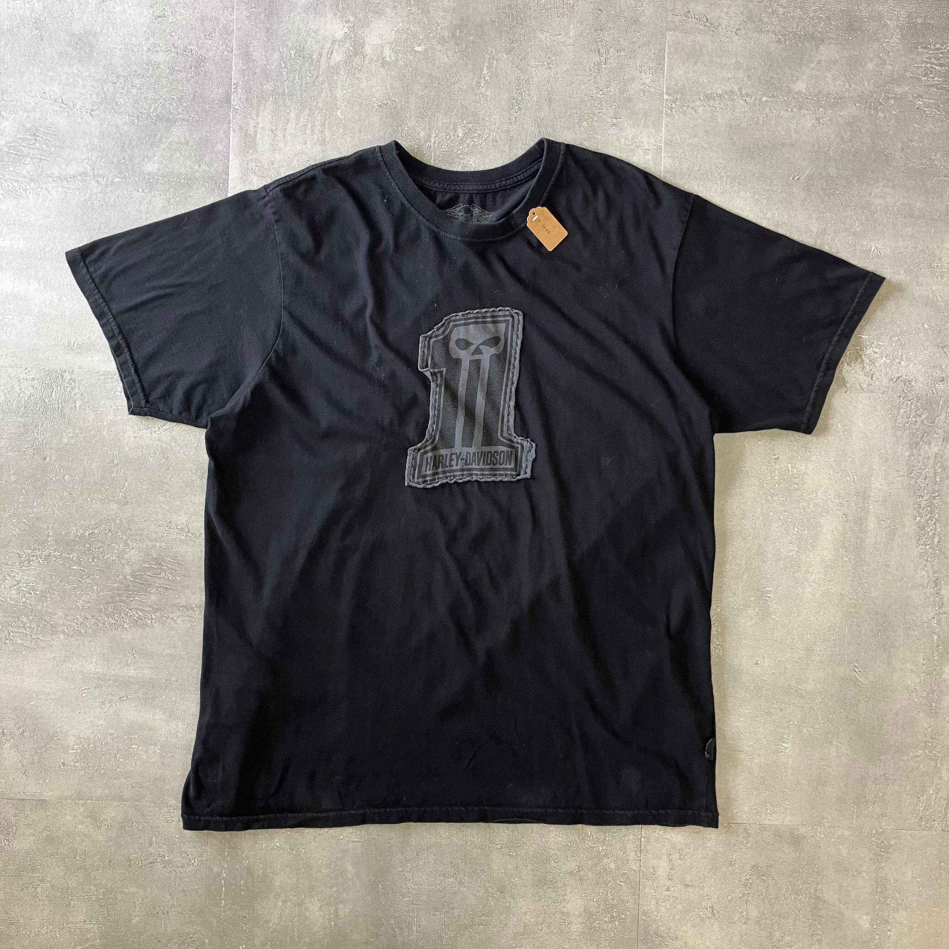Harley-Davidson ハーレーダビッドソン ブラックTee No.1 ワッペンデザイン XXL No.2103
