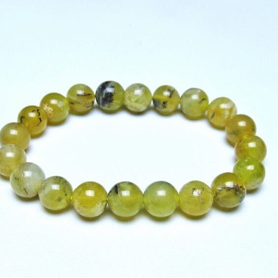 オパール ブレスレット 10mm イエローオパール コモンオパール 一点物 メール便可 [M便 1/10] 111-48658
