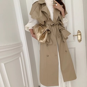 トレンチ風 フリル ロング ジレ 3412422