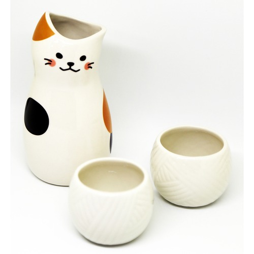 猫とっくりおちょこ(三毛猫)