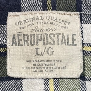 【AEROPOSTALE】コットン フランネルシャツ ネルシャツ 長袖 チェック柄 カジュアルシャツ L エアロポステール US古着