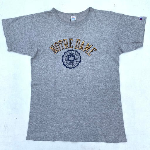 80年代 チャンピオン Champion NOTREDAME ノートルダム大学 ファイティングアイリッシュ トリコタグ カレッジTシャツ USA製 MEDIUM レディースS ヴィンテージ /eaa337500