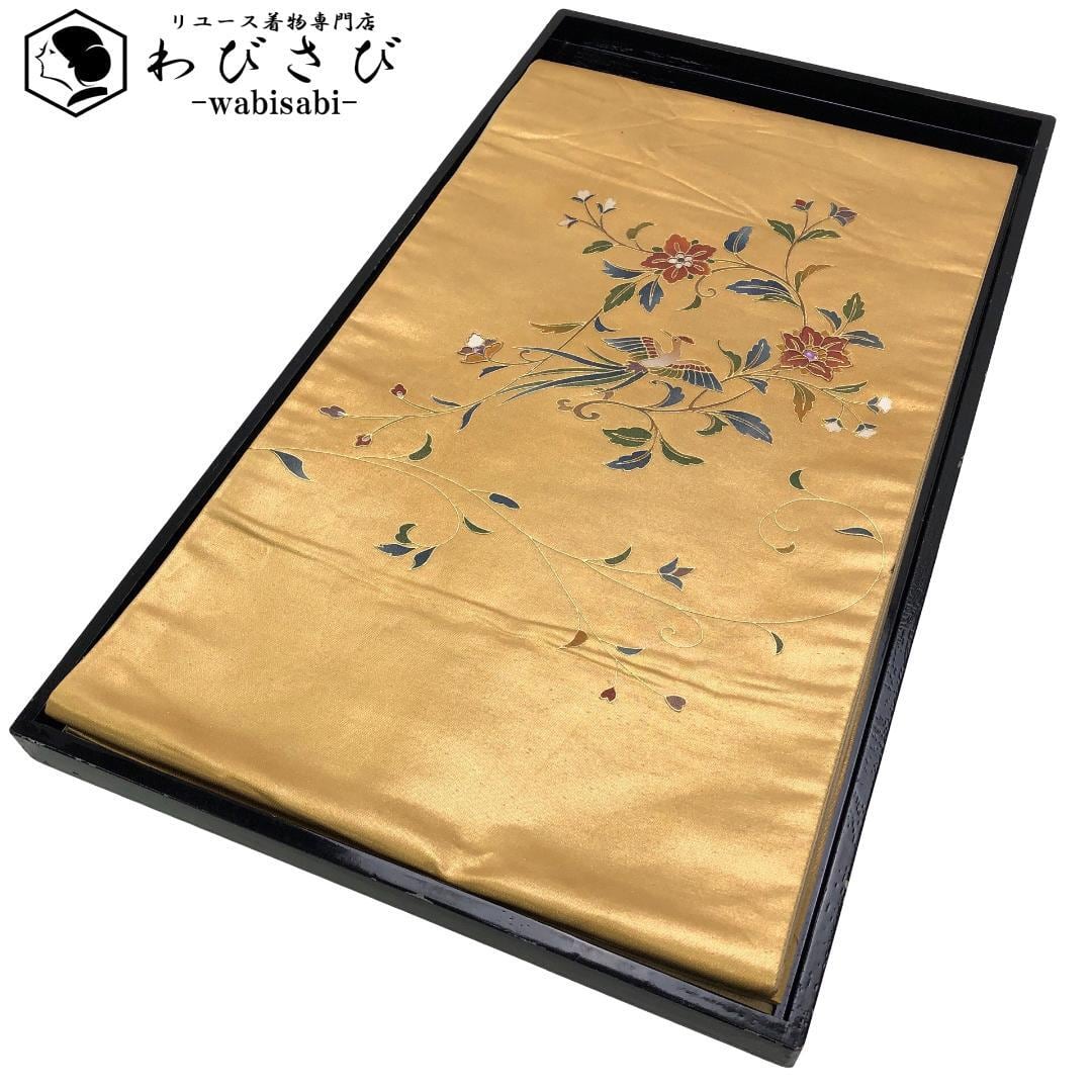 【洒落袋帯】未使用品「光と影の石畳」◇ 大人の遊び心/ゴールドカーキ/436cm 洒落袋帯】未使用品「光と影の石畳」◇ 大人の遊び心/ゴールドカーキ/