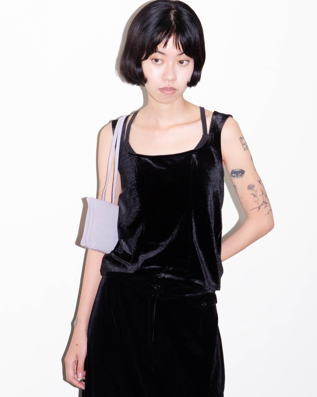 2000s square neck velour tank