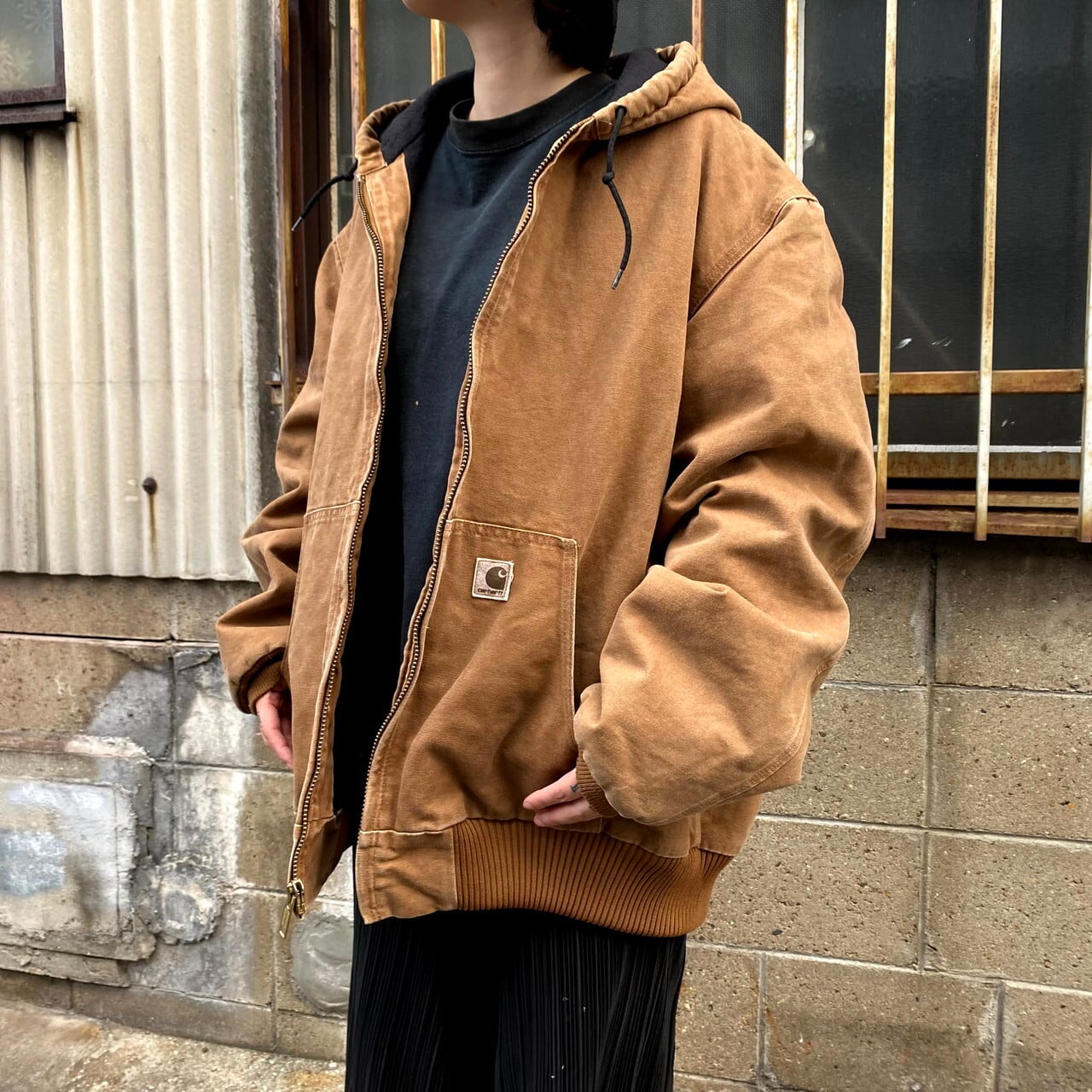 【入手困難】 carhartt フルジップパーカー XL 大きいサイズ ブラウン