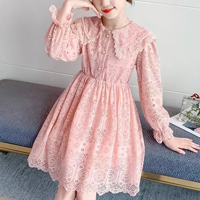 2色 子供服 110〜160 長袖 フリル フレアワンピース レース 刺繍 送料無料 フレア ハイウエスト ドレス ワンピース 子供 キッズコーデ キッズファッション キッズドレス キッズ 可愛い きれいめ エレガント 春 夏 秋 ガーリー お出かけ 外出 きれいめカジュアル 着回し ファッション デート コーディネート 重ね着 休日 特別な日 お祝い 記念日 カジュアル 普段着 春コーデ 夏コーデ 秋コーデ おしゃれ シンプル ゆったり 韓国ファッション コーデ パーティー パーティドレス 誕生日