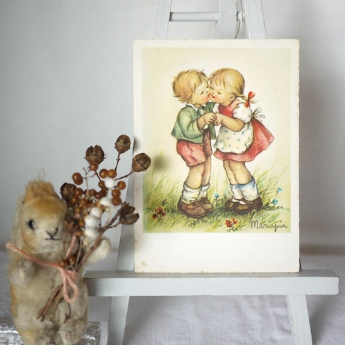 Kissing children　マリア・ピア絵葉書　西ドイツ