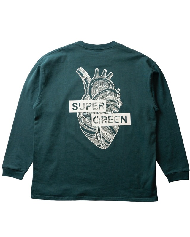 SG HEART  Heavy L/S T-shirt 10.6oz（Green）