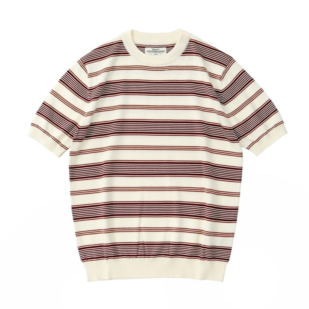 Striped pattern crew neck short sleeve tee 4colors 00212