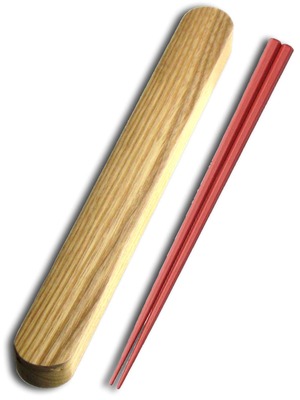 【在庫処分】ナガオ 箸 箸箱セット 23cm 六角箸 レッド 食洗器対応 日本製