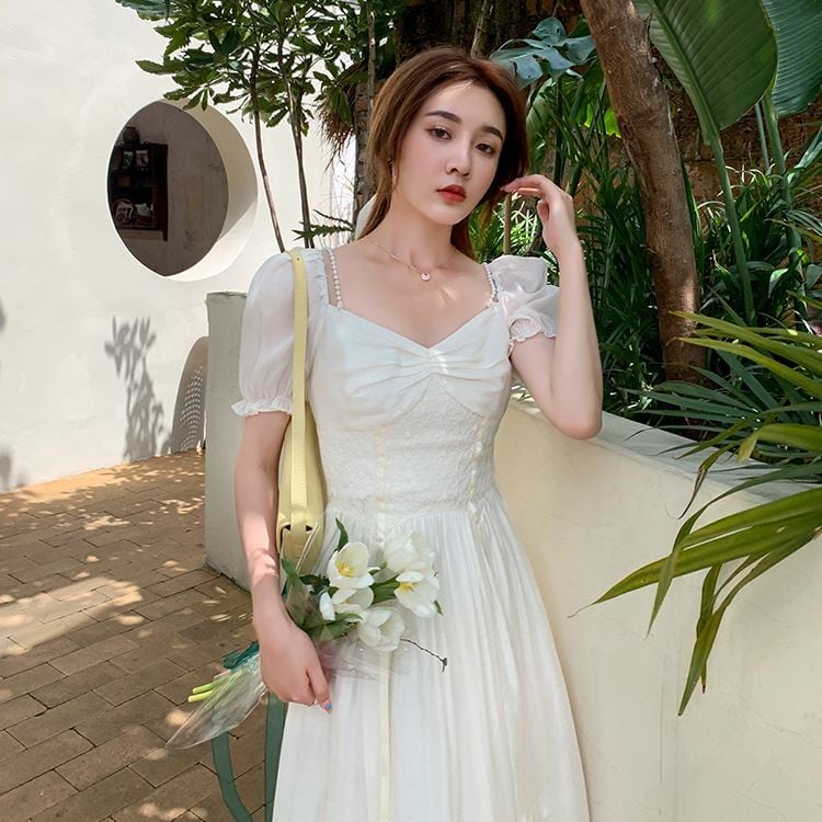 夏 フレンチ スカート スカート ワンピース デート ミディスカート