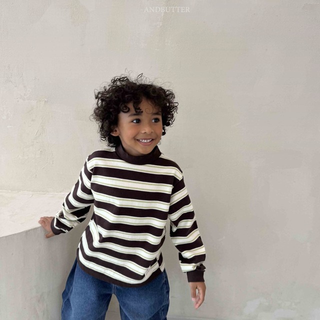 ストライプパッチハイネック 【andbutter】