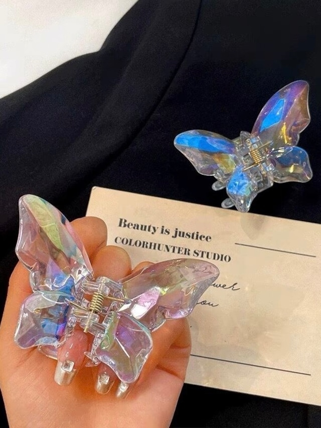crystal butterfly clip