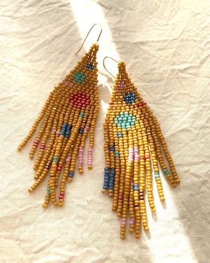 ＜14KGF＞bead stitch fringeピアス ✳︎ dot