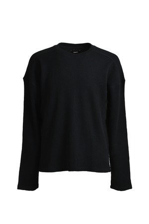 【BREATH】NEWRICH WAFFLE LS TEE / BLACK
