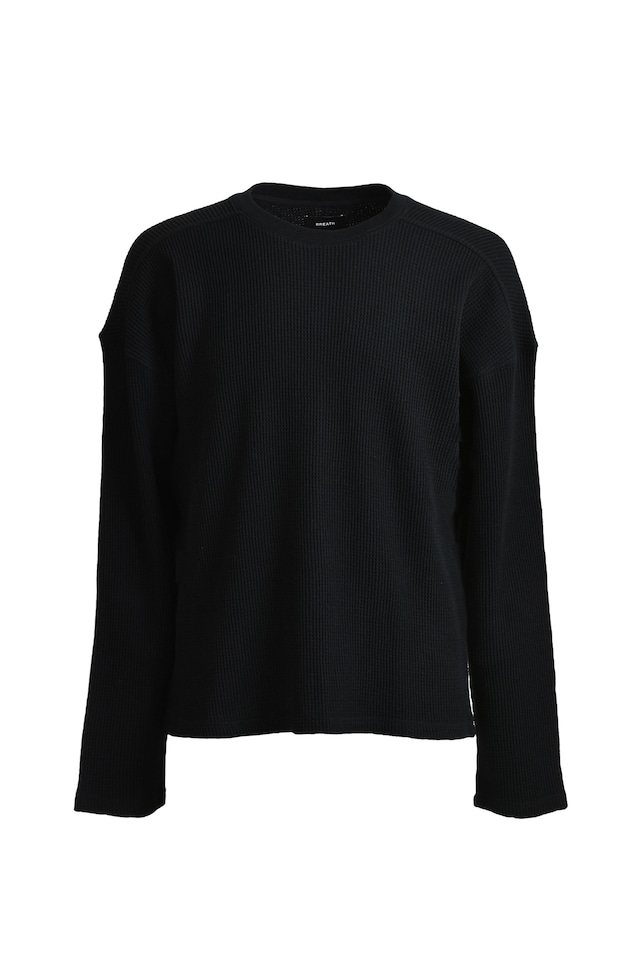 【BREATH】NEWRICH WAFFLE LS TEE / BLACK