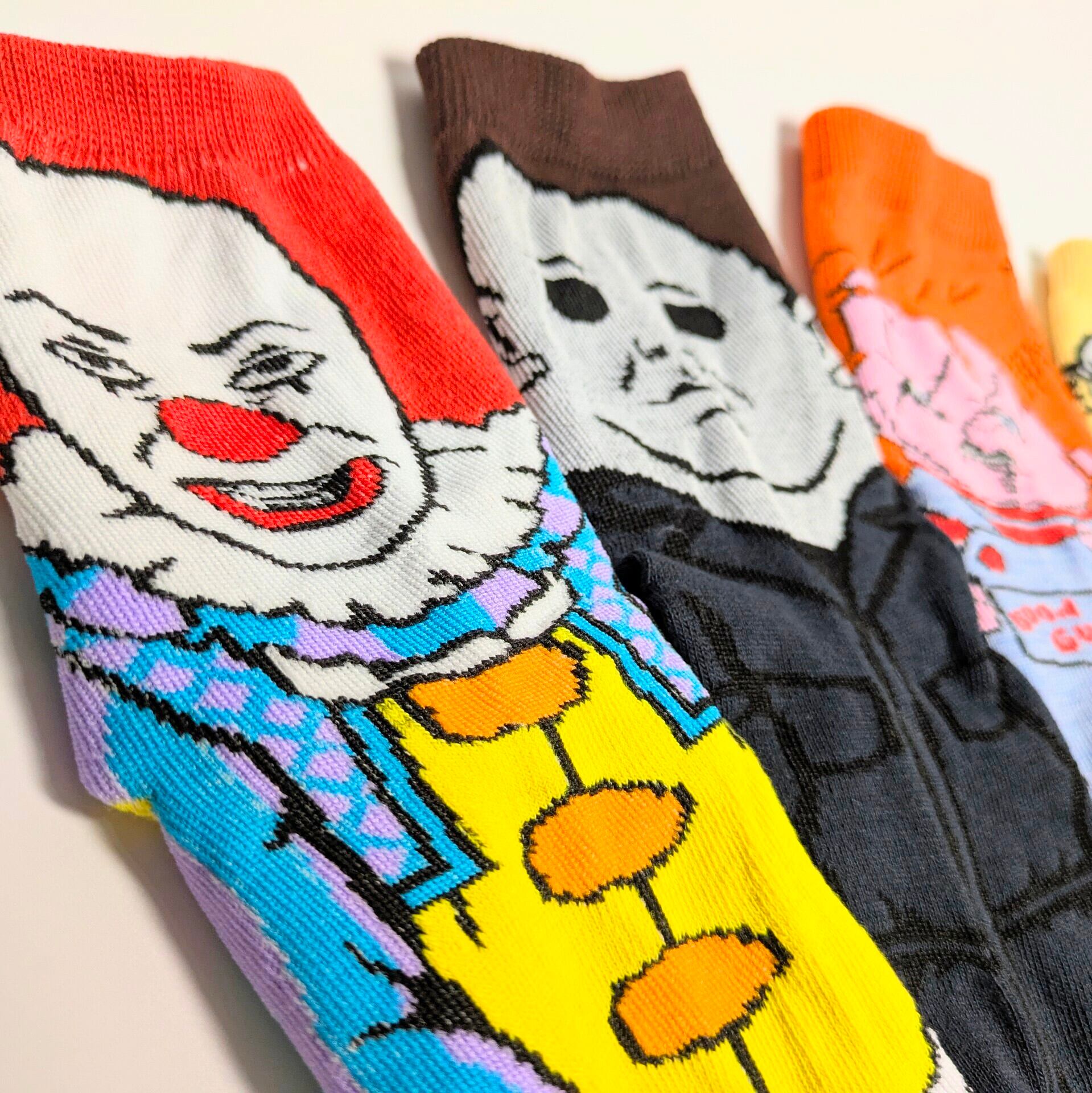 【 crew socks / クルーソックス 】【D】『 HORROR MOVIE Character Socks 5P SET 』ホラー映画キャラソックス5足セット 〚アメリカン雑貨 アメトイ〛