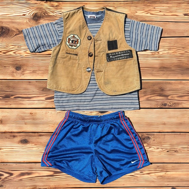 【KIDS】simple boarder T-shirt size:140前後