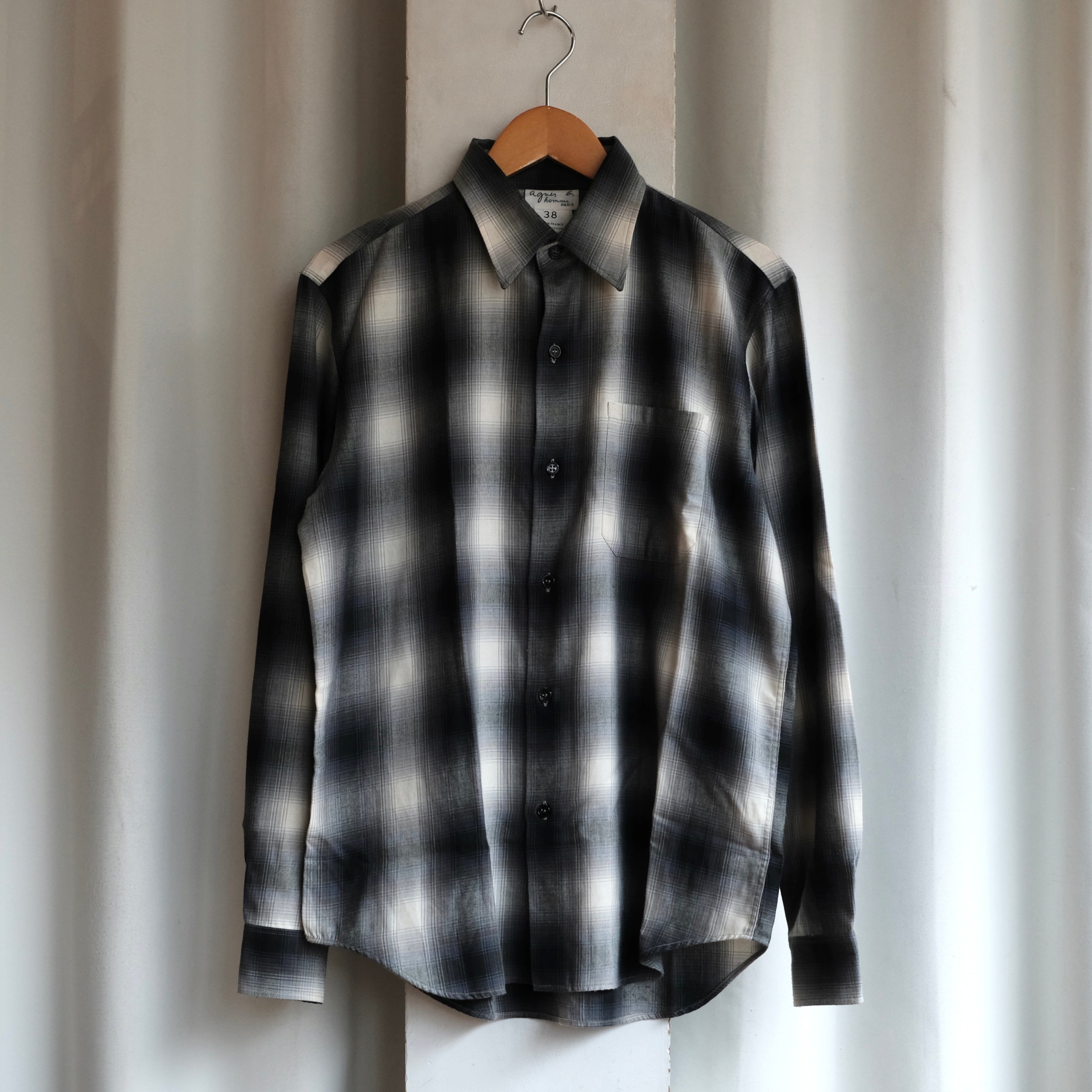 【良配色】agnes b homme 90s ombre check shirt agnes b. HOMME MADE IN FRANCE OMBRE CHECK SHIRT | safarionline