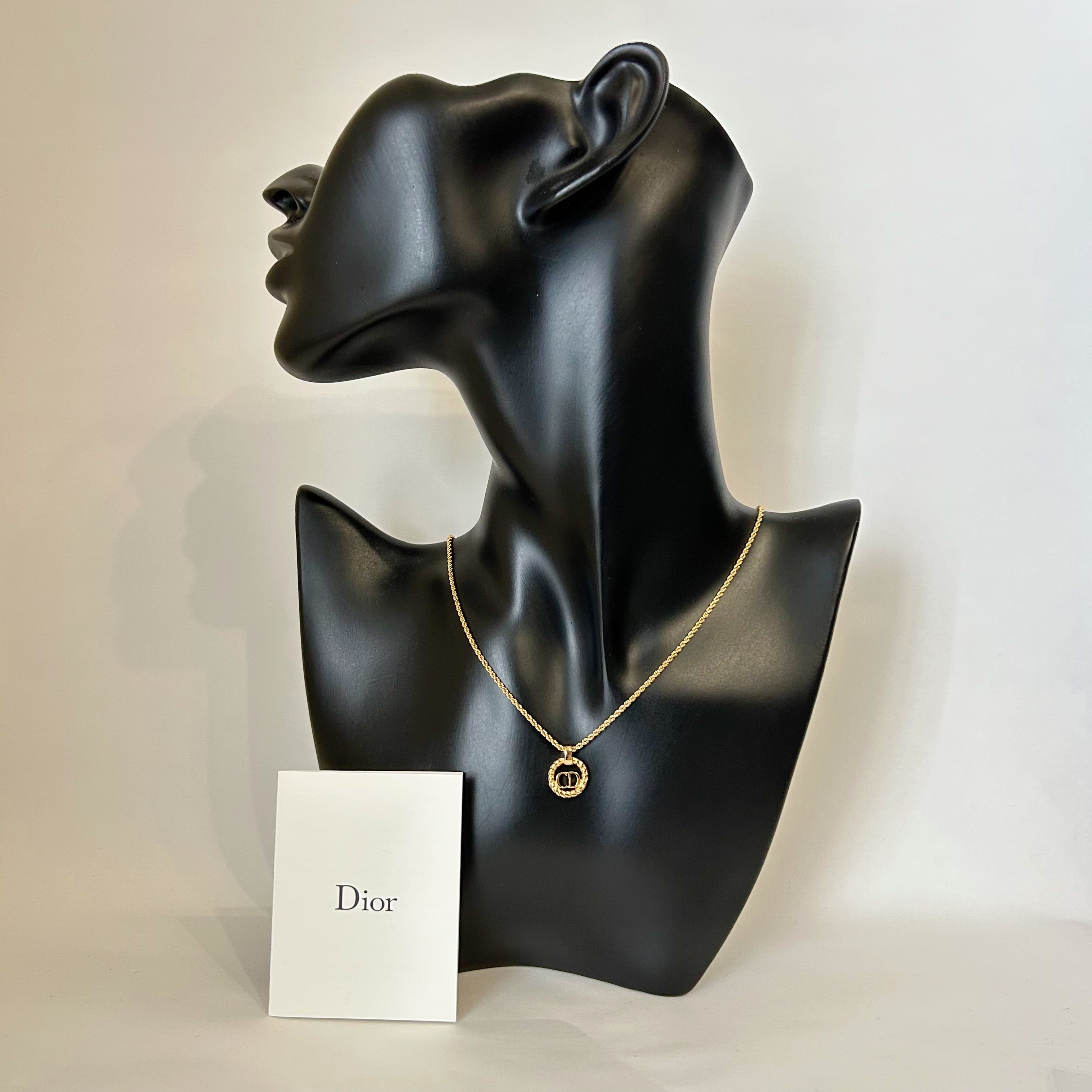 N7002】Christian Dior twist circle necklace/クリスチャンディオール