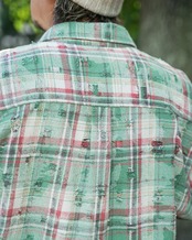 【#Re:room】VINTAGE CRUSH CHECK BIG SHIRTS［RES122］